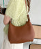 round moon shoulder bag/ワンハンドルラウンドムーンPUショルダーバッグ | UN12410052 | ブラウン