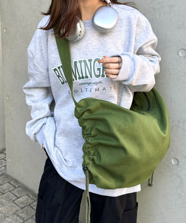 ドローコードギャザーキャンバスショルダーバッグ | CL12410114 | カーキ