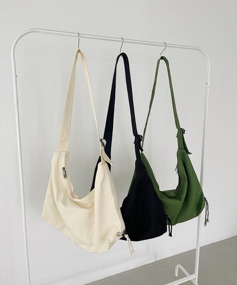 ドローコードギャザーキャンバスショルダーバッグ | CL12410114 | ブラック