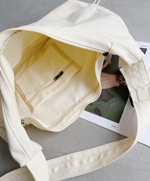 ドローコードギャザーキャンバスショルダーバッグ | CL12410114 | ブラック