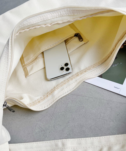 ドローコードギャザーキャンバスショルダーバッグ | CL12410114 | アイボリー