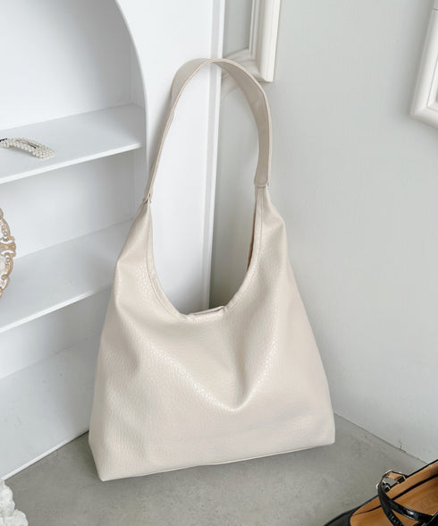 ワンハンドルPUレザートートバッグ【A4サイズ対応】 | LO12410116 | アイボリー