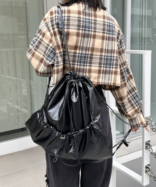 メタリックドロストナップザック/リュック | CL12410161 | ブラック