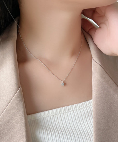 一粒ビジューネックレス | IS4233286 | シルバー