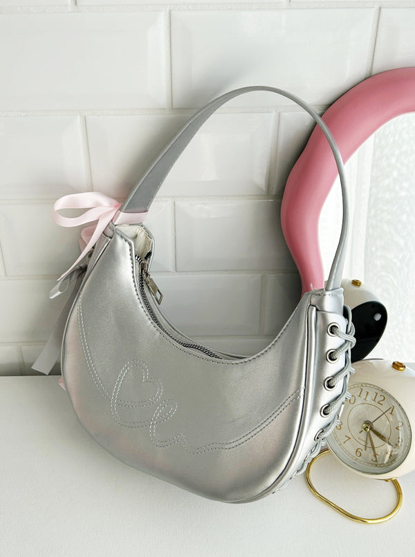 リボンレースアップバッグ | SL1234605 | シルバー