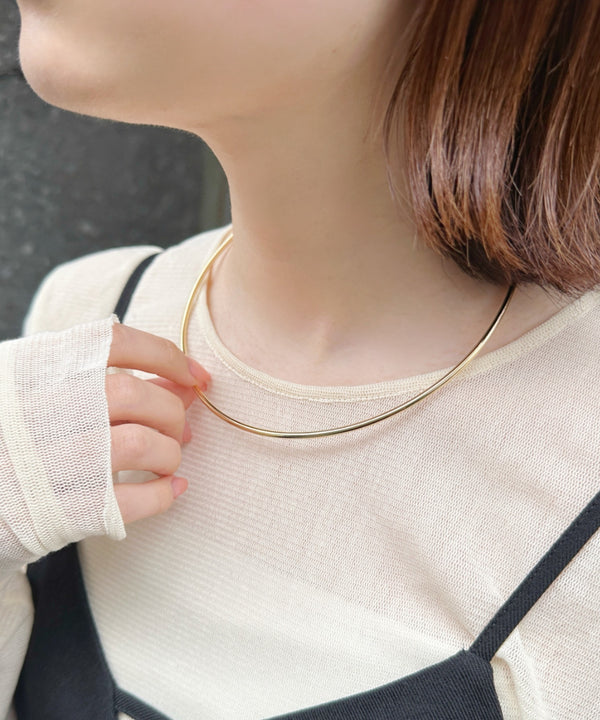 シンプルメタルチョーカーネックレス/ネックカフ | IS42410223 | ゴールド