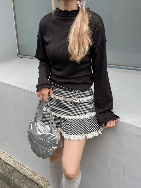 check lace mini skirt | SL2243633 | ブラック
