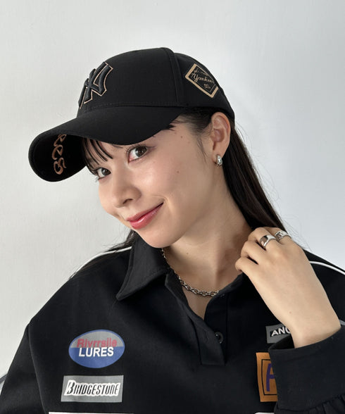 MLB Korea(エムエルビーコリア)/ダイヤモンド刺繍ロゴパッチボールキャップ メジャーリーグ べースボール ロゴキャップ サイズ調整可能/DIAMOND LOGO PATCH BALL CAP | AT52410317 | ブラック×ゴールド