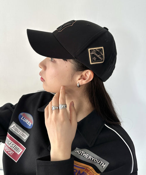 MLB Korea(エムエルビーコリア)/ダイヤモンド刺繍ロゴパッチボールキャップ メジャーリーグ べースボール ロゴキャップ サイズ調整可能/DIAMOND LOGO PATCH BALL CAP | AT52410317 | ブラック×ゴールド