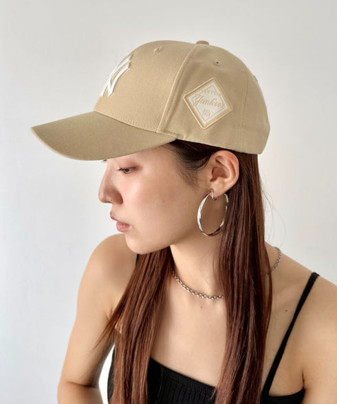 MLB Korea(エムエルビーコリア)/ダイヤモンド刺繍ロゴパッチボールキャップ メジャーリーグ べースボール ロゴキャップ サイズ調整可能/DIAMOND LOGO PATCH BALL CAP | AT52410317 | ベージュ