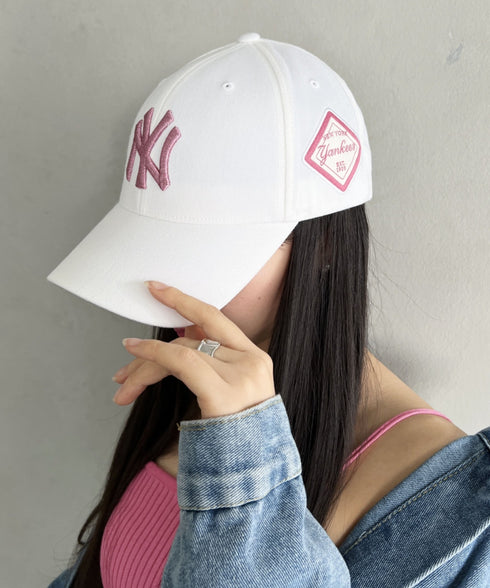 MLB Korea(エムエルビーコリア)/ダイヤモンド刺繍ロゴパッチボールキャップ メジャーリーグ べースボール ロゴキャップ サイズ調整可能/DIAMOND LOGO PATCH BALL CAP | AT52410317 | ホワイト