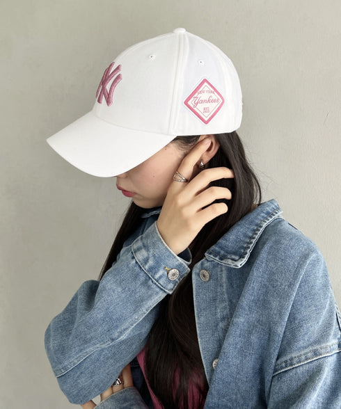 MLB Korea(エムエルビーコリア)/ダイヤモンド刺繍ロゴパッチボールキャップ メジャーリーグ べースボール ロゴキャップ サイズ調整可能/DIAMOND LOGO PATCH BALL CAP | AT52410317 | ホワイト