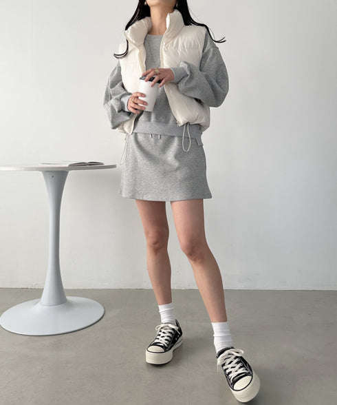 コンパクトショート丈ファスナー中綿ダウンベスト | CL22410347 | アイボリー