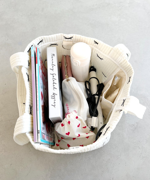 リボン刺繍イブルビッグトートバッグ | LO12410359 | アイボリー