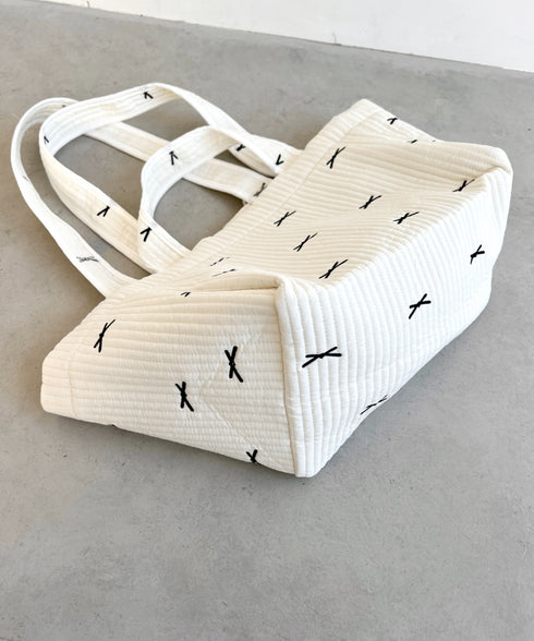 リボン刺繍イブルビッグトートバッグ | LO12410359 | ブラック