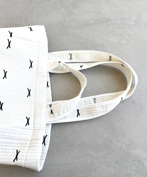 リボン刺繍イブルビッグトートバッグ | LO12410359 | ブラック