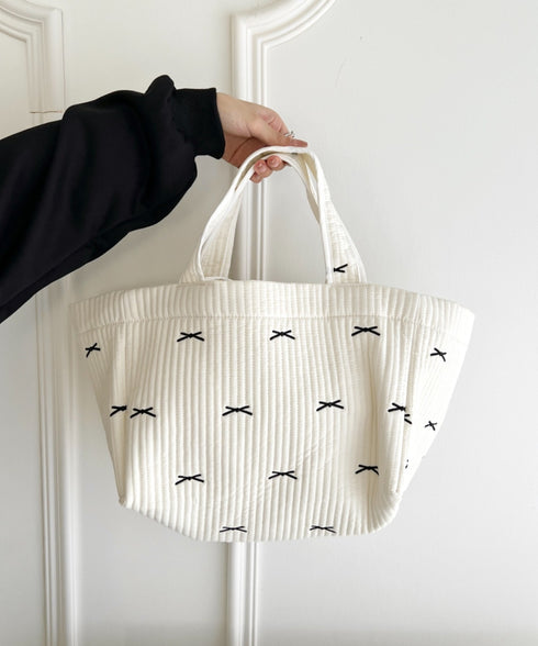 リボン刺繍イブルビッグトートバッグ | LO12410359 | アイボリー