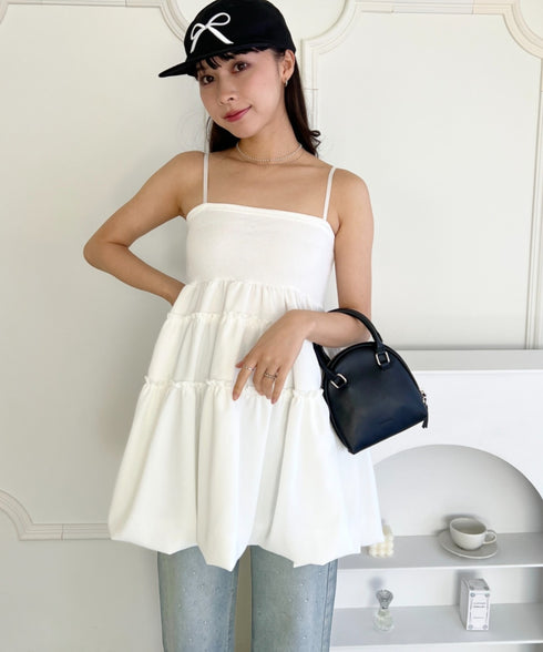 バルーンティアードキャミワンピース | LO22420003 | ホワイト