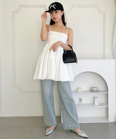 バルーンティアードキャミワンピース | LO22420003 | ホワイト