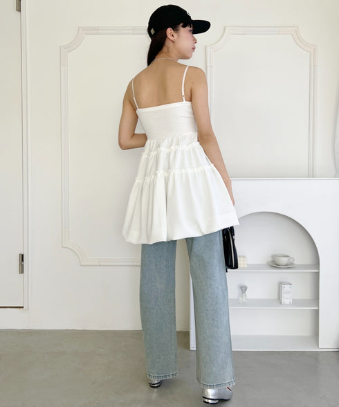 バルーンティアードキャミワンピース | LO22420003 | ホワイト