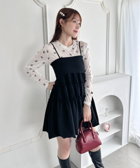 バルーンティアードキャミワンピース | LO22420003 | ブラック