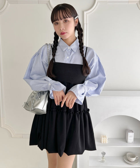 バルーンティアードキャミワンピース | LO22420003 | ブラック