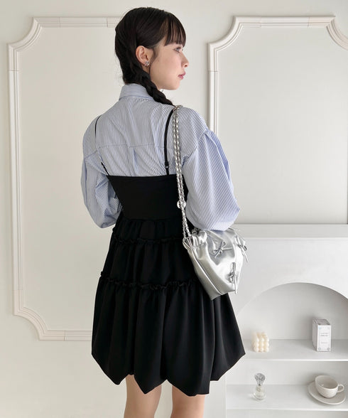 バルーンティアードキャミワンピース | LO22420003 | ブラック