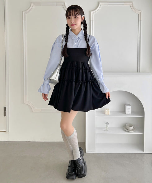 バルーンティアードキャミワンピース | LO22420003 | ブラック