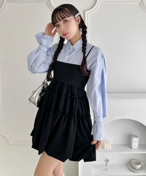 バルーンティアードキャミワンピース | LO22420003 | ブラック