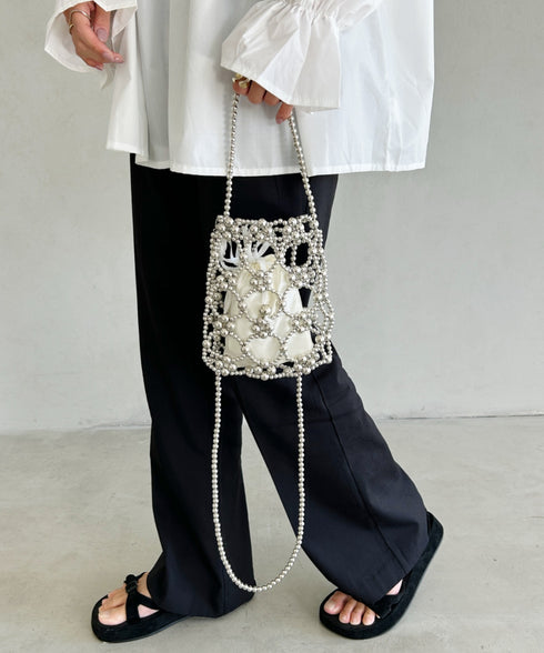 2WAYビーズミニバッグ パーティーバッグ | MD1241008 | シルバー