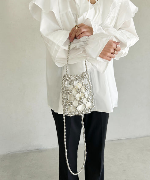 2WAYビーズミニバッグ パーティーバッグ | MD1241008 | シルバー