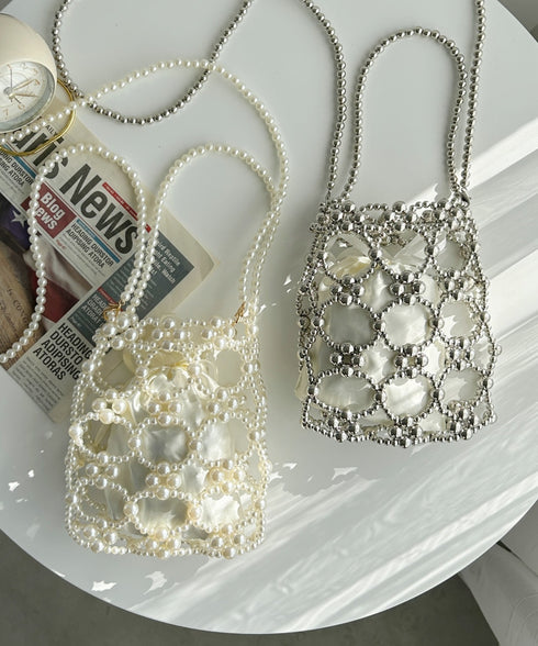 2WAYビーズミニバッグ パーティーバッグ | MD1241008 | シルバー