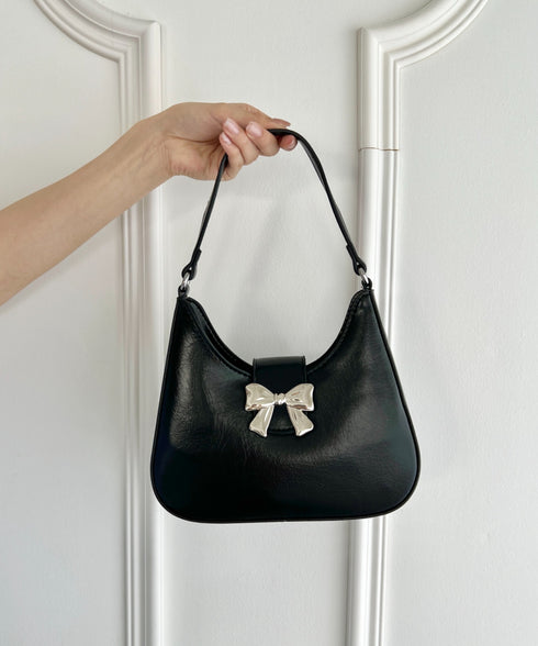ダブルリボンスクエアショルダーバッグ | LO1241459 | ブラック
