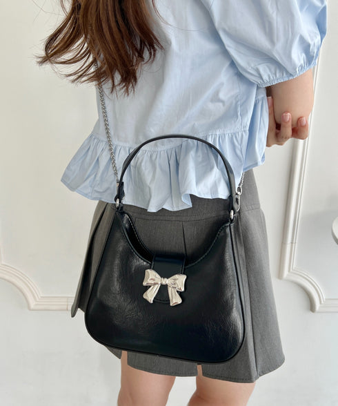 2WAYリボンメタルチャームバッグ | LO1241458 | ブラック