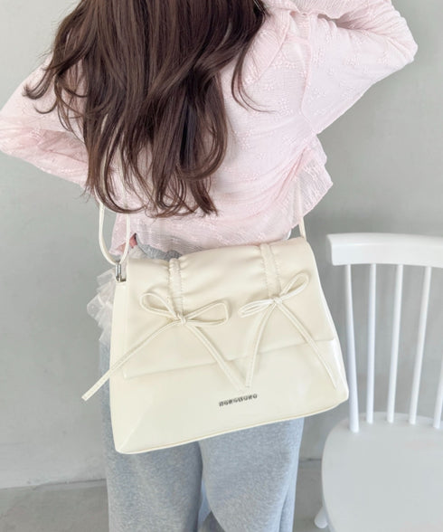 ダブルリボンスクエアショルダーバッグ | LO1241459 | ホワイト