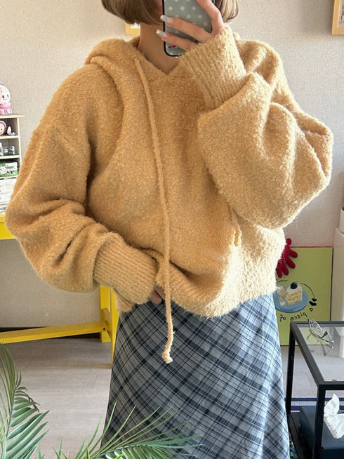 フーディーモヘアニット | SL2244643 | イエロー