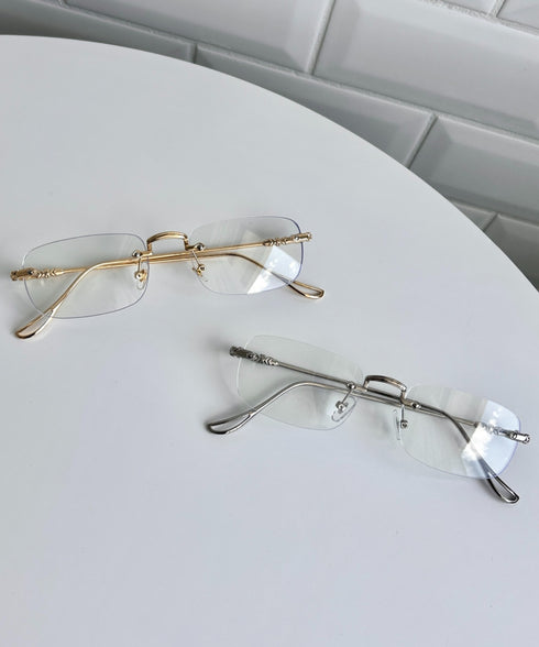 ノンフレームスクエアレンズメガネ | NU6241486 | シルバー