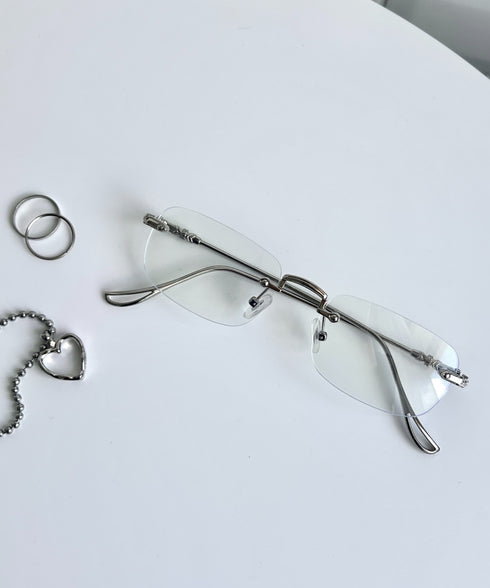 ノンフレームスクエアレンズメガネ | NU6241486 | シルバー