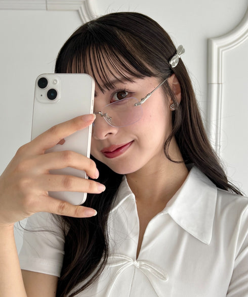 ノンフレームスクエアレンズメガネ | NU6241486 | シルバー