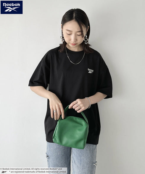 【WEB限定 別注】Reebok(リーボック)/ワンポイント ロゴ刺繍 クルーネック 半袖 Tシャツ | IM2242035 | ブラック