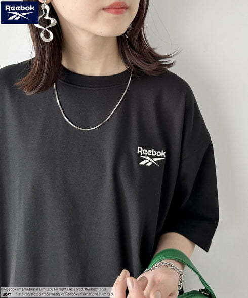 【WEB限定 別注】Reebok(リーボック)/ワンポイント ロゴ刺繍 クルーネック 半袖 Tシャツ | IM2242035 | ブラック