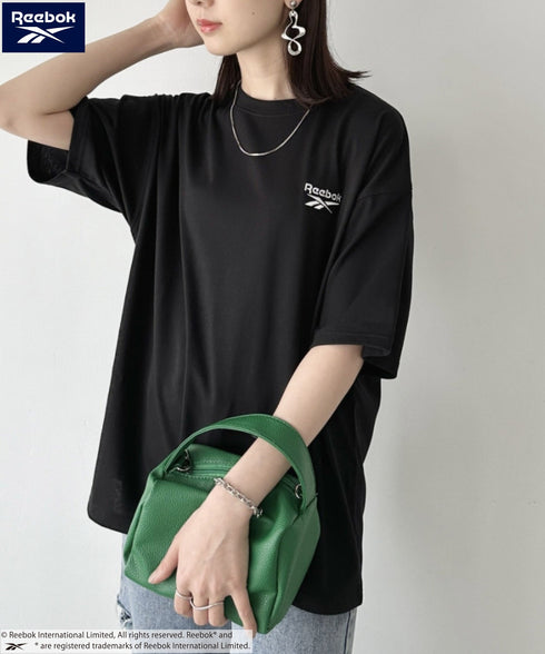 【WEB限定 別注】Reebok(リーボック)/ワンポイント ロゴ刺繍 クルーネック 半袖 Tシャツ | IM2242035 | ブラック