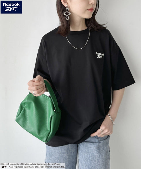 【WEB限定 別注】Reebok(リーボック)/ワンポイント ロゴ刺繍 クルーネック 半袖 Tシャツ | IM2242035 | ブラック