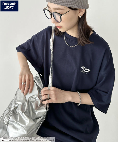 【WEB限定 別注】Reebok(リーボック)/ワンポイント ロゴ刺繍 クルーネック 半袖 Tシャツ | IM2242035 | ネイビー