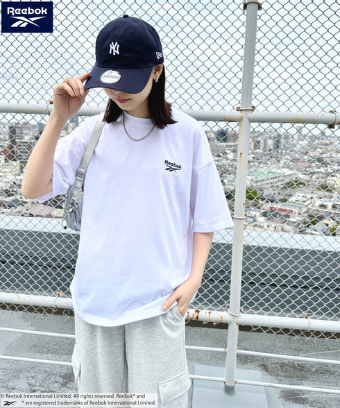 【WEB限定 別注】Reebok(リーボック)/ワンポイント ロゴ刺繍 クルーネック 半袖 Tシャツ | IM2242035 | ホワイト