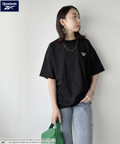 【WEB限定 別注】Reebok(リーボック)/ワンポイント ロゴ刺繍 クルーネック 半袖 Tシャツ | IM2242035 | ブラック