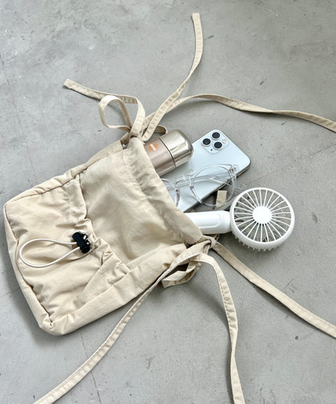 サイドリボンナイロンショルダーバッグ | NU1241511 | アイボリー