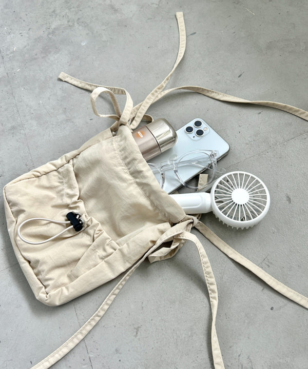 サイドリボンナイロンショルダーバッグ | NU1241511 | アイボリー