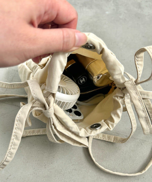 サイドリボンナイロンショルダーバッグ | NU1241511 | アイボリー