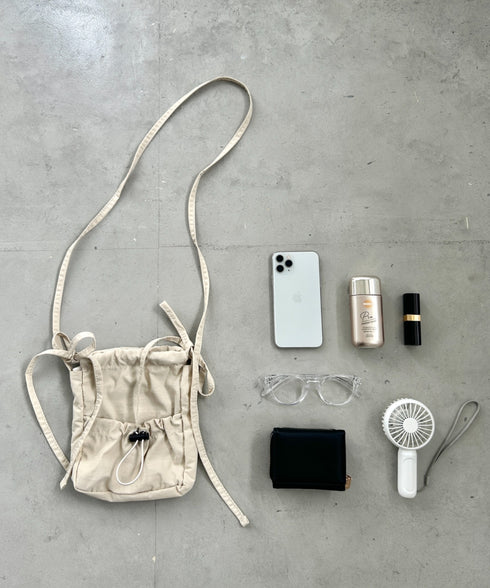 サイドリボンナイロンショルダーバッグ | NU1241511 | アイボリー